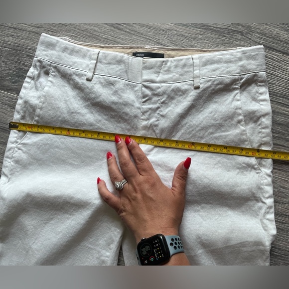 Like new, Vince 58% linen white wants, flattering fit! No rips/stains - Picture 9 of 12